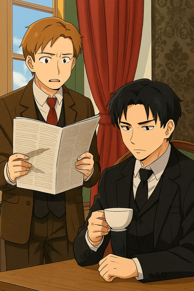 新聞を読むワトソン
