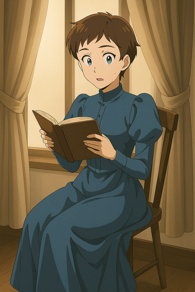 本を読むハンター嬢